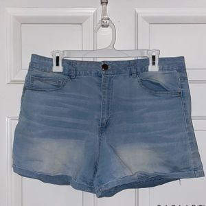 Faded Denim Shorts